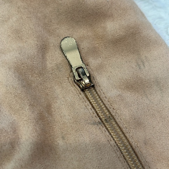 Cape Robbin lace up thigh high cream pointed toe boots women’s size 7 3” heel - Picture 9 of 10